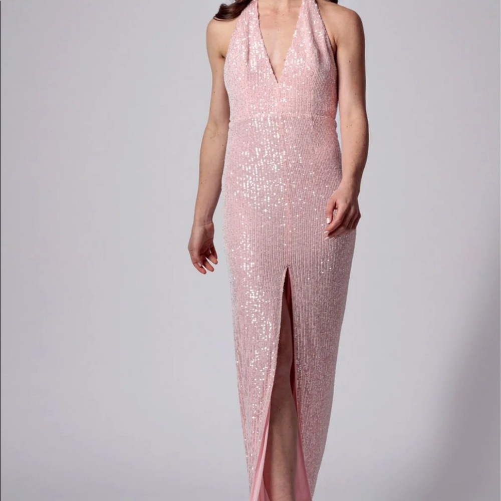Jay Godfrey pink halter dress